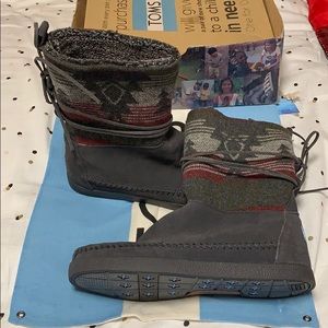 Nepal boots Grey Suede Jacquard